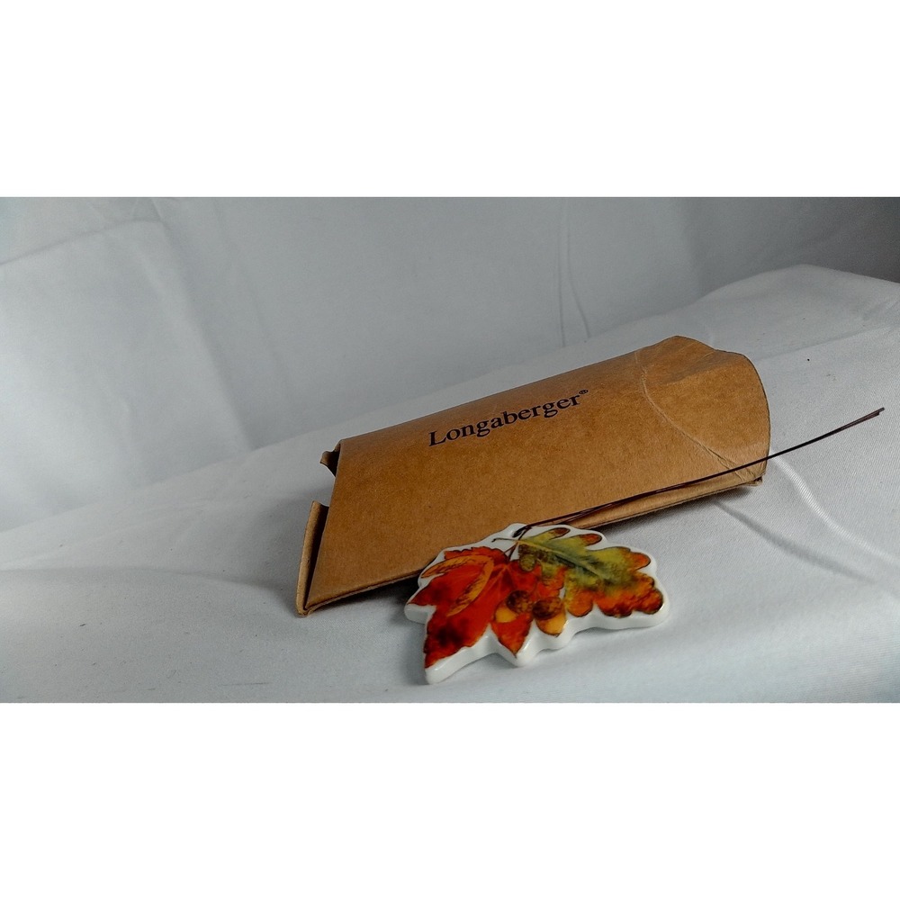 Longaberger 2007 Fall Foliage Tie‎ On Ceramic Leaf Ornament - NIB